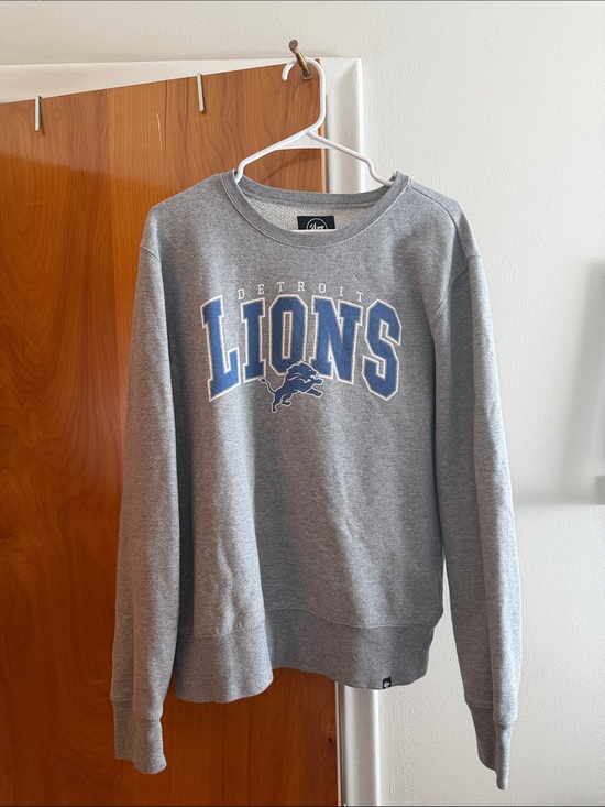 ‘47 Brand Sweaters - Detroit Lions Gray Crewneck Pullover